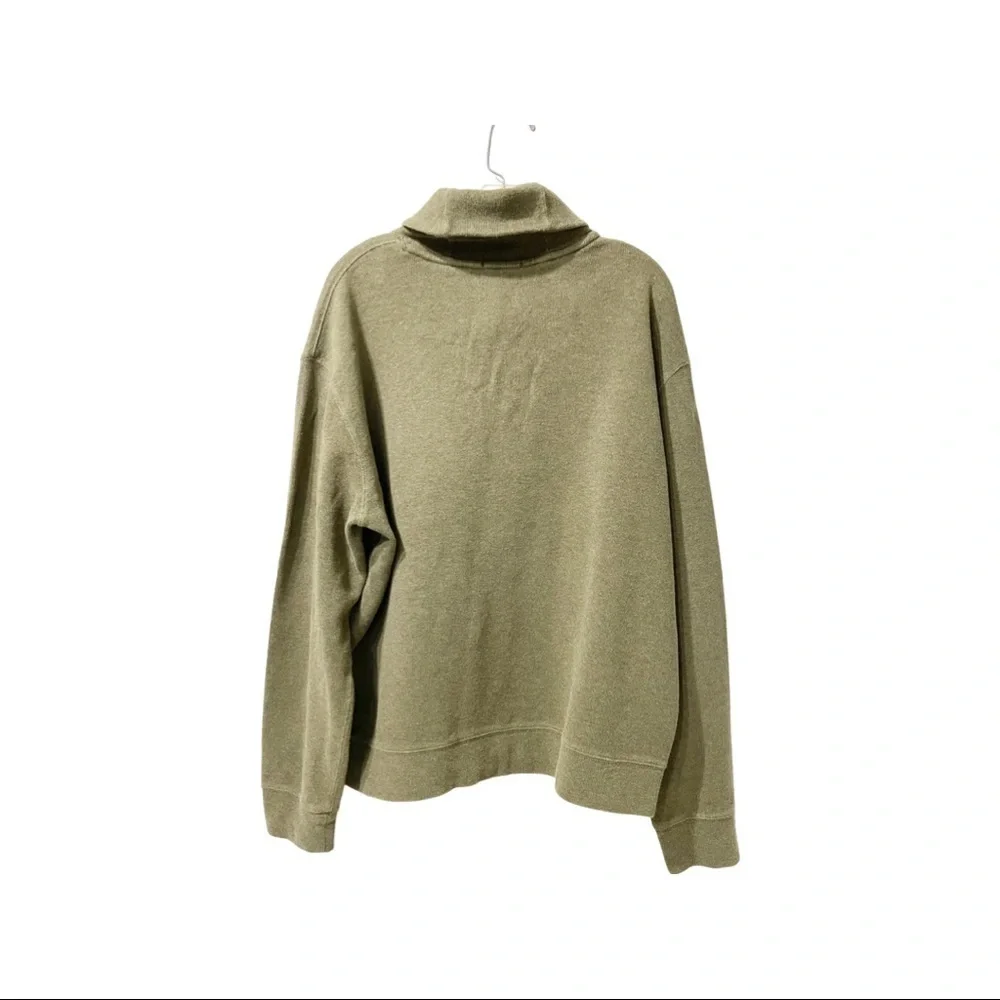 Ralph Lauren Polo Men olive Shawl two button neck sweater. Ribbed -Size XL
